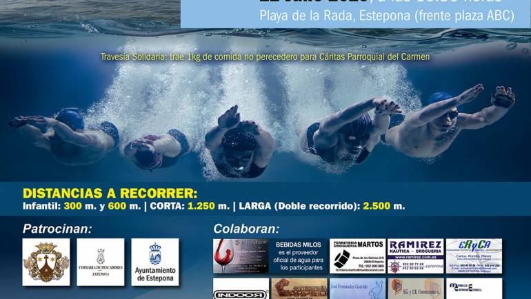 The Mediterranean marine collaborates with the 5th crossing swim Virgin of the Carmen crowned Estepona